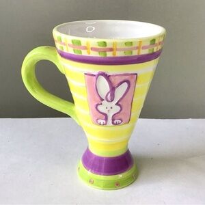 Y2K Mug Style Vase Colorful Bunny Rabbit Design Easter Decoration Vintage 2000